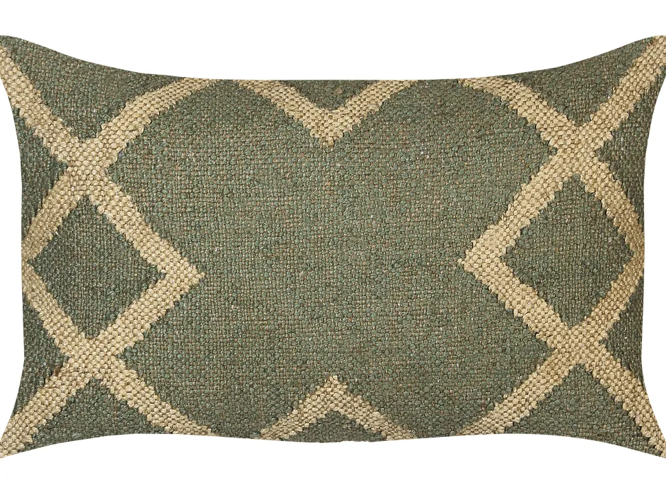 Beliani Koristetyyny Juutti Vihrea/Beige 30 X 50 Cm 2 Kpl Gopi Shop