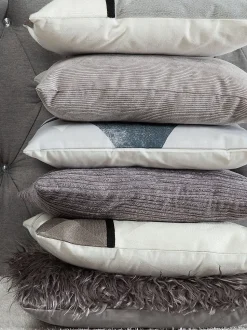 Beliani Koristetyyny Kangas Harmaa 45 X 45 Cm 2 Kpl Nolana Best