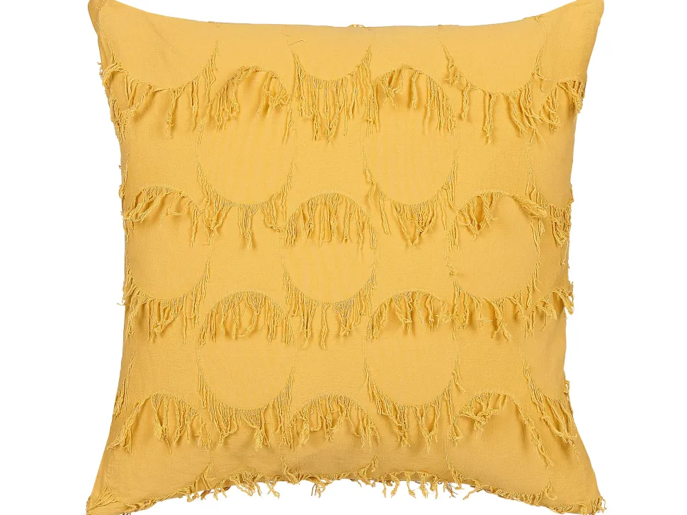 Beliani Koristetyyny Kangas Keltainen 45 X 45 Cm 2 Kpl Agastache Cheap