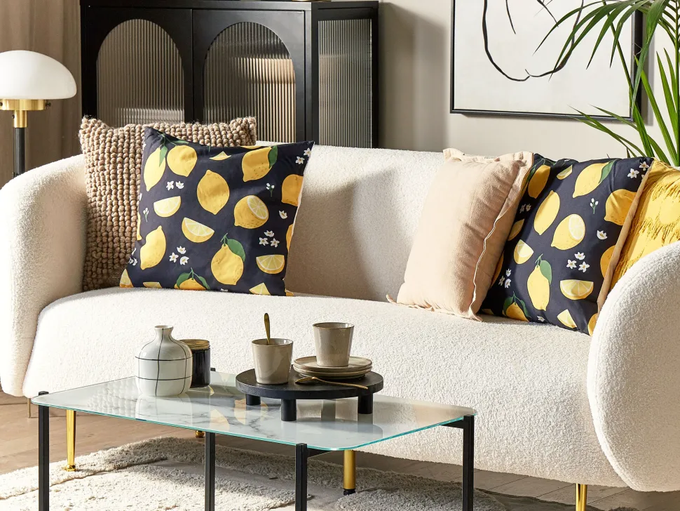 Beliani Koristetyyny Kangas Monivarinen 45 X 45 Cm 2 Kpl Orchid Store