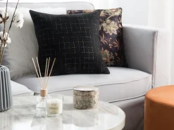 Beliani Koristetyyny Kangas Musta 45 X 45 Cm 2 Kpl Bellflower Best