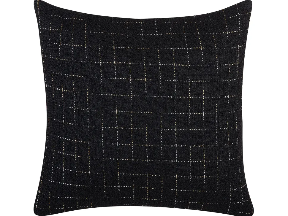 Beliani Koristetyyny Kangas Musta 45 X 45 Cm 2 Kpl Bellflower Best