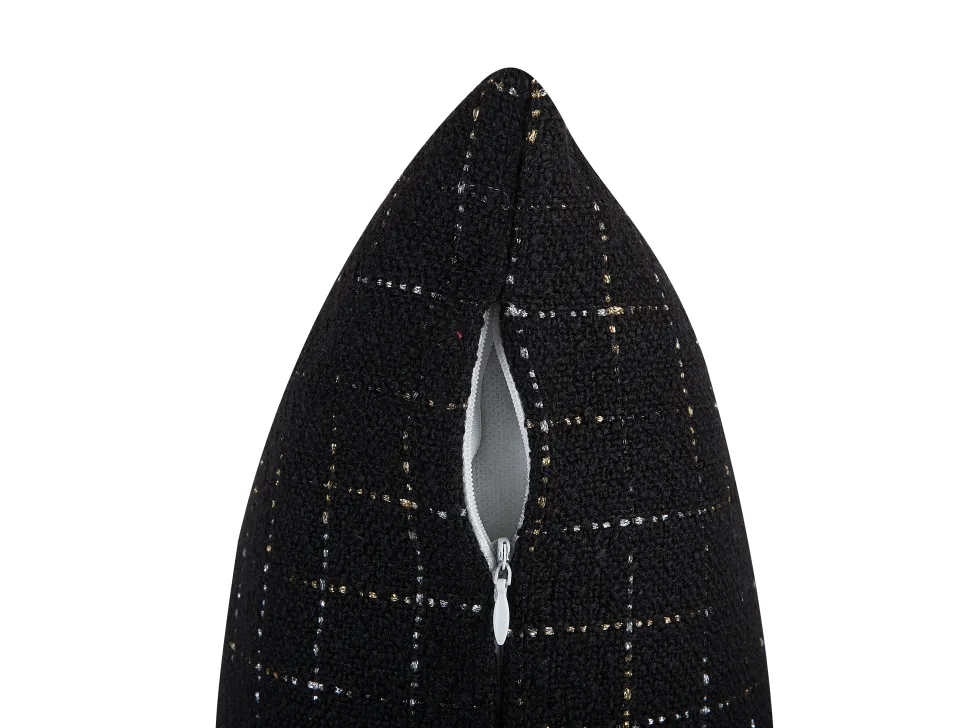 Beliani Koristetyyny Kangas Musta 45 X 45 Cm 2 Kpl Bellflower Best