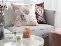 Beliani Koristetyyny Kangas Vaaleanpunainen 45 X 45 Cm 2 Kpl Astilbe Store