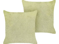 Beliani Koristetyyny Kangas Vaaleanvihrea 45 X 45 Cm 2 Kpl Pilea Outlet