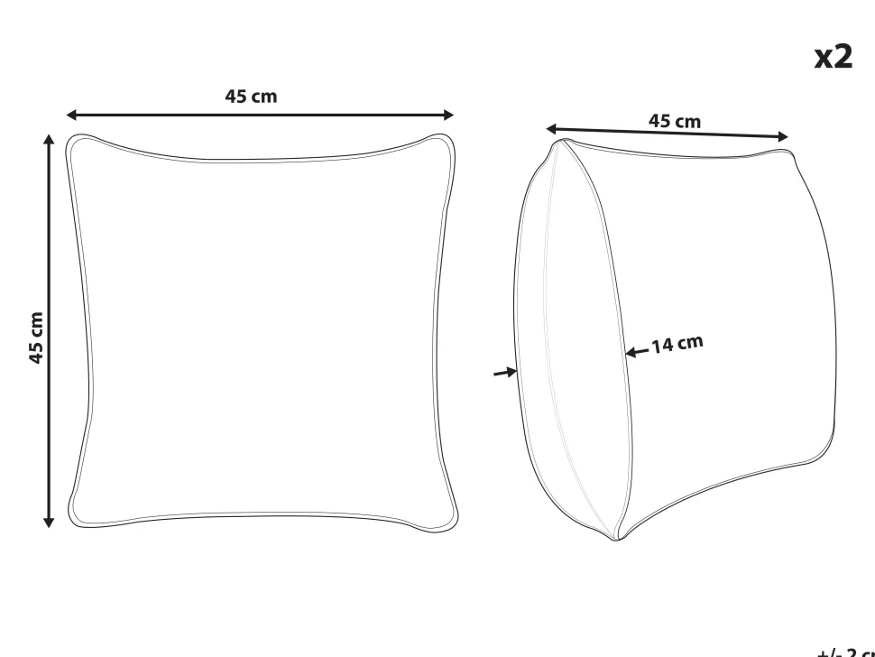 Beliani Koristetyyny Kangas Vaaleanvihrea 45 X 45 Cm 2 Kpl Pilea Outlet