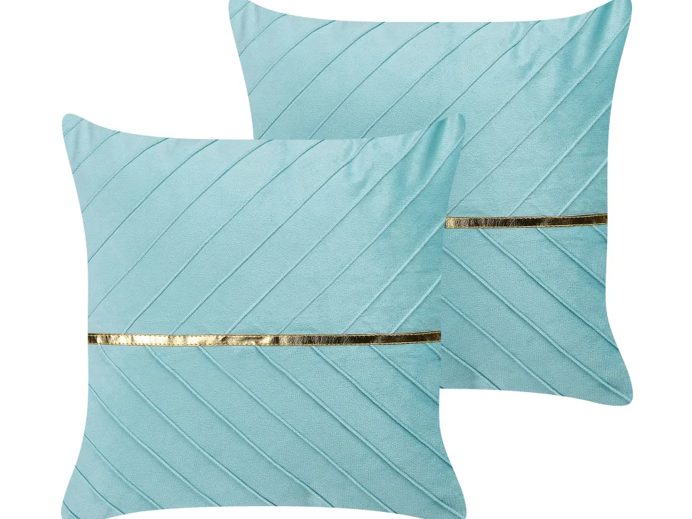 Beliani Koristetyyny Kangas Vaaleansininen 45 X 45 Cm 2 Kpl Coneflower Discount