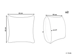 Beliani Koristetyyny Kangas Vaaleansininen 45 X 45 Cm 2 Kpl Coneflower Discount