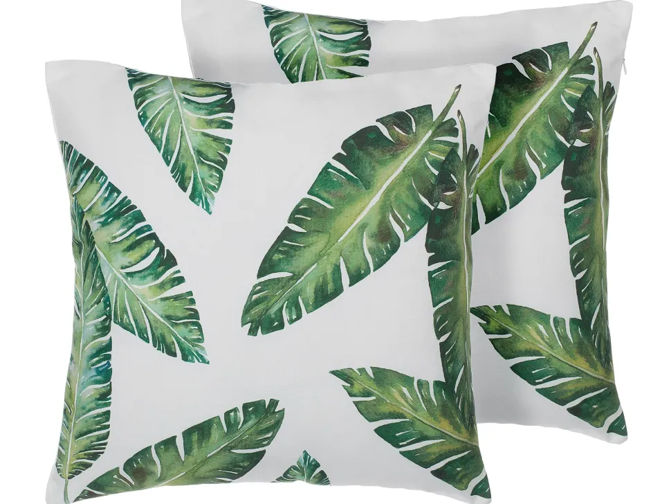 Beliani Koristetyyny Kangas Valkoinen 45 X 45 Cm 2 Kpl Dianella Best Sale