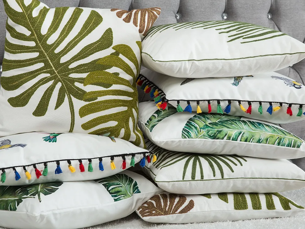 Beliani Koristetyyny Kangas Valkoinen 45 X 45 Cm 2 Kpl Dianella Best Sale