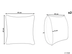 Beliani Koristetyyny Kangas Valkoinen 45 X 45 Cm 2 Kpl Dianella Best Sale