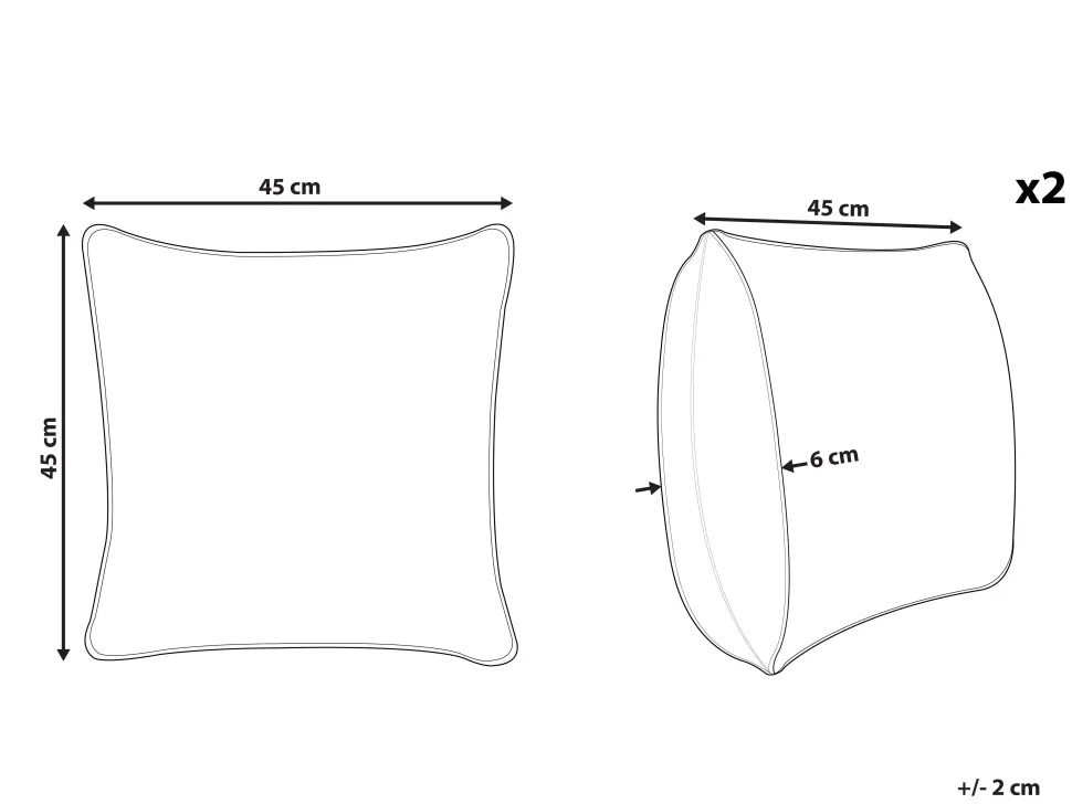 Beliani Koristetyyny Kangas Valkoinen 45 X 45 Cm 2 Kpl Dianella Best Sale