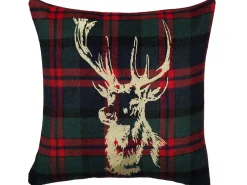 Beliani Koristetyyny Kangas Vihrea/Punainen 45 X 45 Cm 2 Kpl Rudolph Discount
