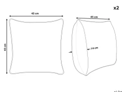 Beliani Koristetyyny Kangas Viininpunainen 45 X 45 Cm 2 Kpl Pilea Cheap