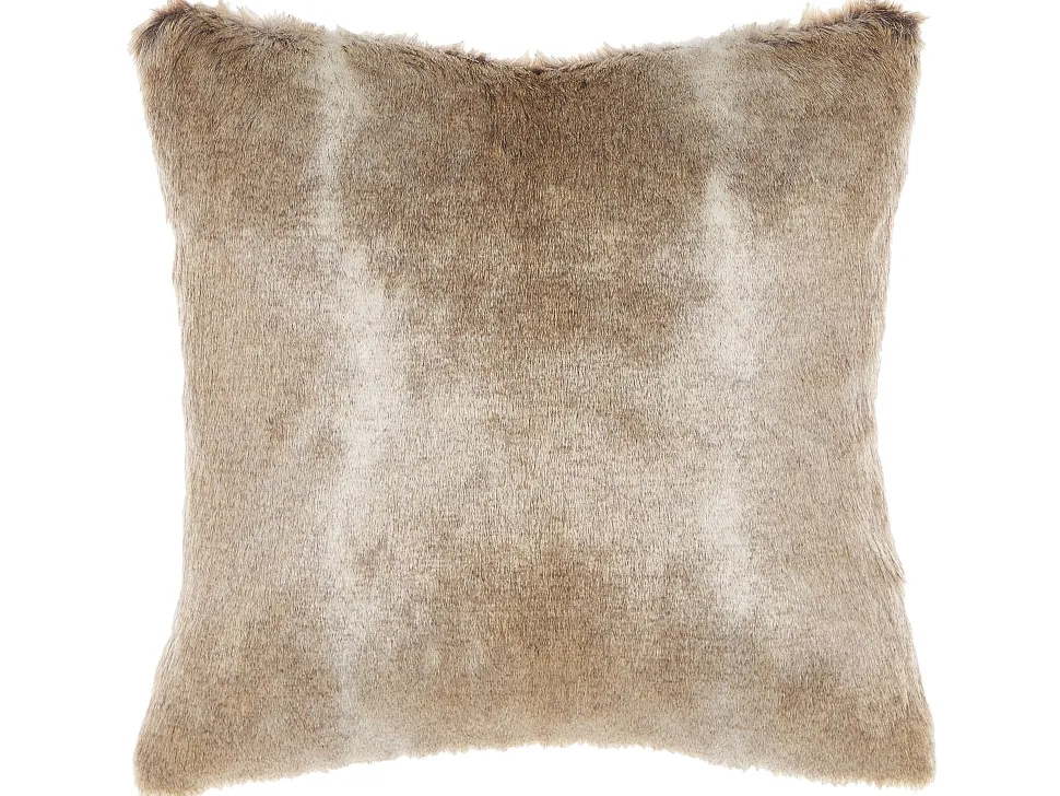 Beliani Koristetyyny Keinoturkis Vaaleanruskea 45 X 45 Cm 2 Kpl Hordeum Outlet