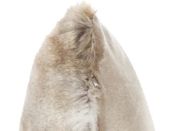 Beliani Koristetyyny Keinoturkis Vaaleanruskea 45 X 45 Cm 2 Kpl Hordeum Outlet