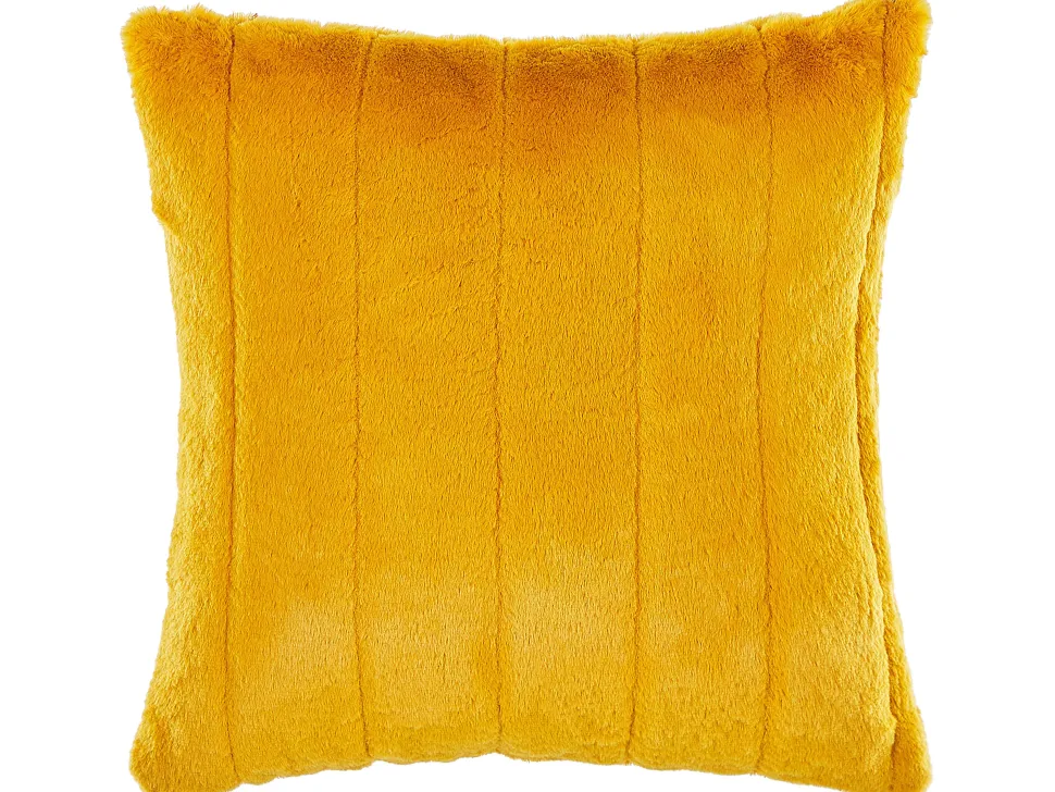 Beliani Koristetyyny Keinoturkis Keltainen 45 X 45 Cm 2 Kpl Pumila Outlet