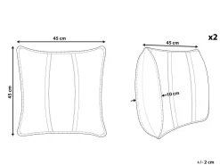 Beliani Koristetyyny Keltainen Kohokuvioitu 45 X 45 Cm 2 Kpl Kavalam Clearance
