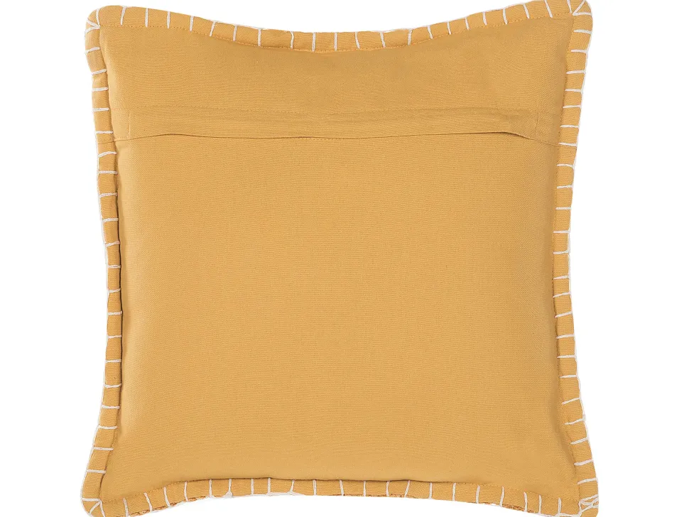Beliani Koristetyyny Keltainen Kohokuvioitu 45 X 45 Cm Kavalam Flash Sale