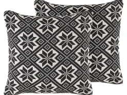 Beliani Koristetyyny 2Kpl 45 X 45 Cm Mustavalkoinen Beskoz Best Sale