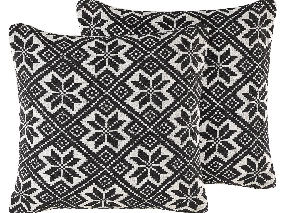 Beliani Koristetyyny 2Kpl 45 X 45 Cm Mustavalkoinen Beskoz Best Sale