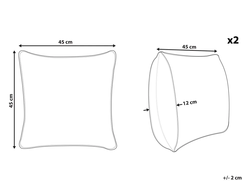 Beliani Koristetyyny 2Kpl 45 X 45 Cm Mustavalkoinen Beskoz Best Sale