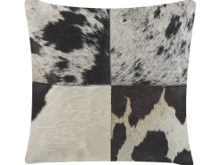 Beliani Koristetyyny Lehmannahka Harmaa 45 X 45 Cm 2 Kpl Marady Shop