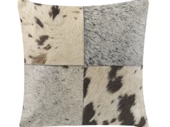 Beliani Koristetyyny Lehmannahka Harmaa 45 X 45 Cm 2 Kpl Marady Shop