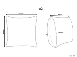Beliani Koristetyyny Lehmannahka Harmaa 45 X 45 Cm 2 Kpl Marady Shop