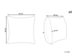 Beliani Koristetyyny Lehmannahka Harmaa Tilkkukuvio 45 X 45 Cm 2 Kpl Nellad Cheap