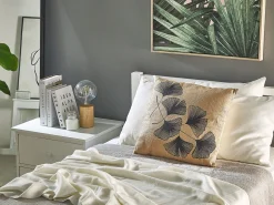 Beliani Koristetyyny Lehtikuviolla 45 X 45 Cm Beige Wakad Shop