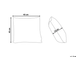 Beliani Koristetyyny Lehtikuviolla 45 X 45 Cm Beige Wakad Shop