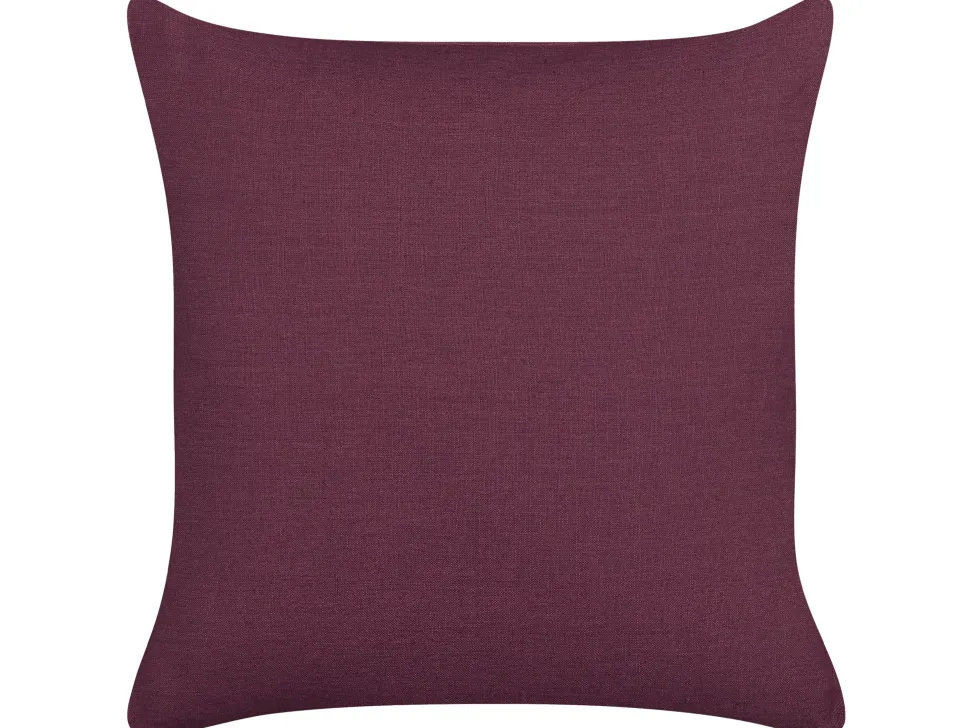 Beliani Koristetyyny Pellava Purppura 45 X 45 Cm 2 Kpl Sagina Outlet