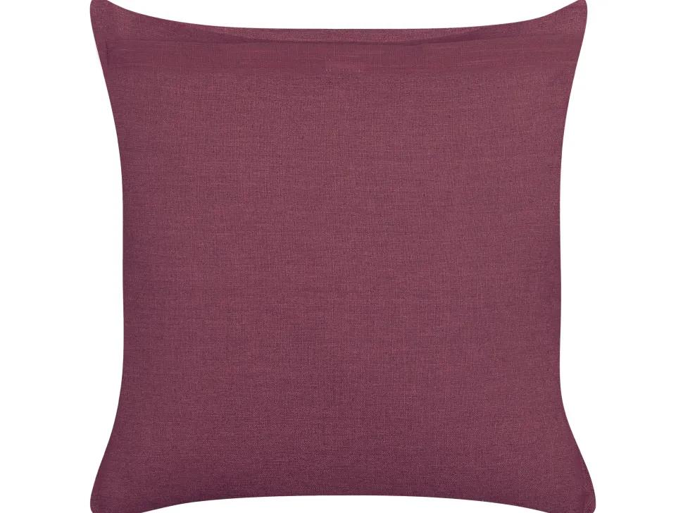 Beliani Koristetyyny Pellava Purppura 45 X 45 Cm 2 Kpl Sagina Outlet