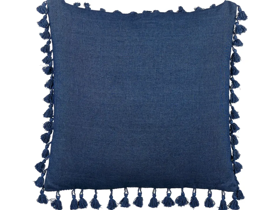 Beliani Koristetyyny Pellava Tummansininen 45 X 45 Cm 2 Kpl Carpinus Outlet