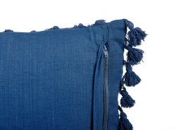 Beliani Koristetyyny Pellava Tummansininen 45 X 45 Cm 2 Kpl Carpinus Outlet