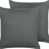 Beliani Koristetyyny Pellava Tummanharmaa 45 X 45 Cm 2 Kpl Subulata Discount