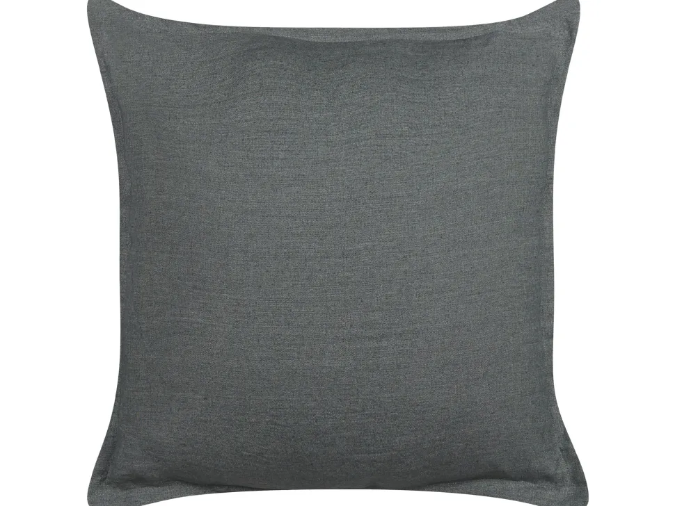 Beliani Koristetyyny Pellava Tummanharmaa 45 X 45 Cm 2 Kpl Subulata Discount