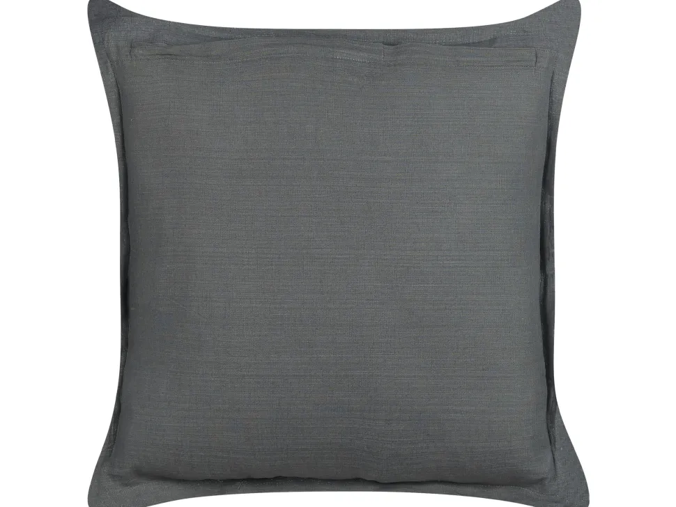 Beliani Koristetyyny Pellava Tummanharmaa 45 X 45 Cm 2 Kpl Subulata Discount