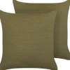 Beliani Koristetyyny Pellava Vihrea 45 X 45 Cm 2 Kpl Sagina New