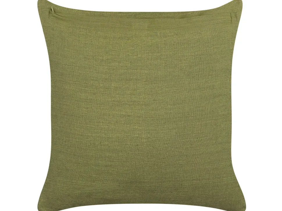 Beliani Koristetyyny Pellava Vihrea 45 X 45 Cm 2 Kpl Sagina New