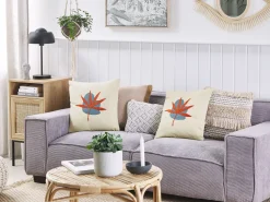 Beliani Koristetyyny Punainen Kirjailtu 45 X 45 Cm 2 Kpl Davallia Online