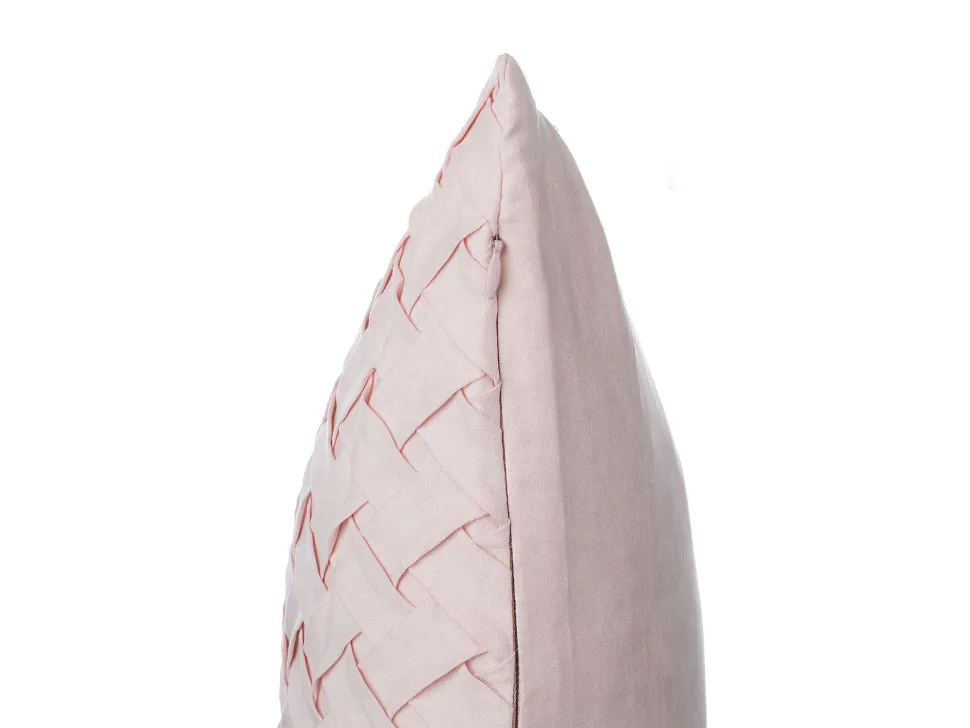 Beliani Koristetyyny Punottu Vaaleanpunainen 45 X 45 Cm Cheap