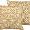 Beliani Koristetyyny Puuvilla Beige 45 X 45 Cm 2 Kpl Ceiba Sale