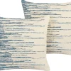 Beliani Koristetyyny Puuvilla Beige/Sininen 45 X 45 Cm 2 Kpl Rivina Hot