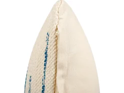 Beliani Koristetyyny Puuvilla Beige/Sininen 45 X 45 Cm 2 Kpl Rivina Hot