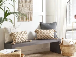 Beliani Koristetyyny Puuvilla Beige 30 X 50 Cm 2 Kpl Incana Best Sale