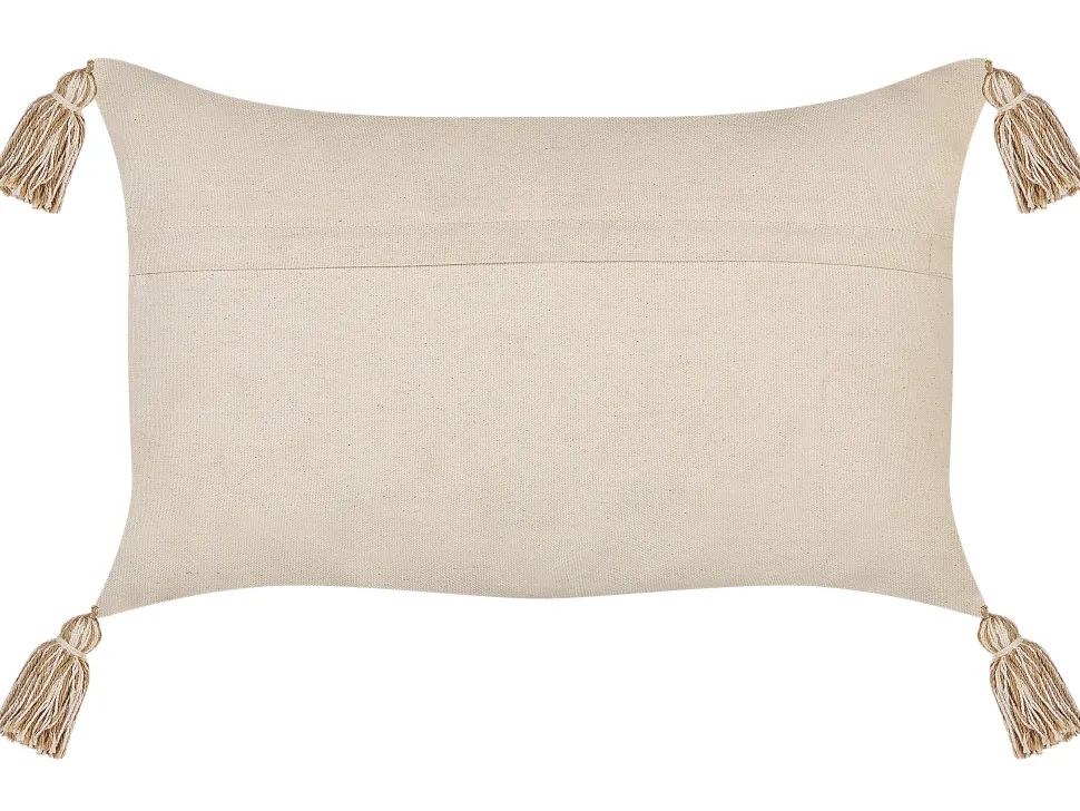 Beliani Koristetyyny Puuvilla Beige 30 X 50 Cm 2 Kpl Incana Best Sale
