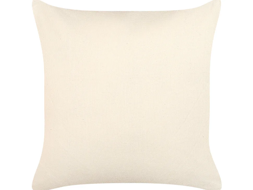 Beliani Koristetyyny Puuvilla Beige/Sininen 45 X 45 Cm Rivina Best Sale