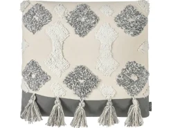 Beliani Koristetyyny Puuvilla Beige/Harmaa 45 X 45 Cm 2 Kpl Alocasia Flash Sale